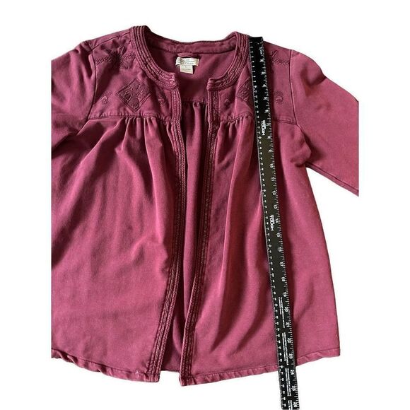 Lucky Brand- Women’s Maroon Emboridered Casual Blazer Boho Jacket, Size Large - Picture 6 of 9